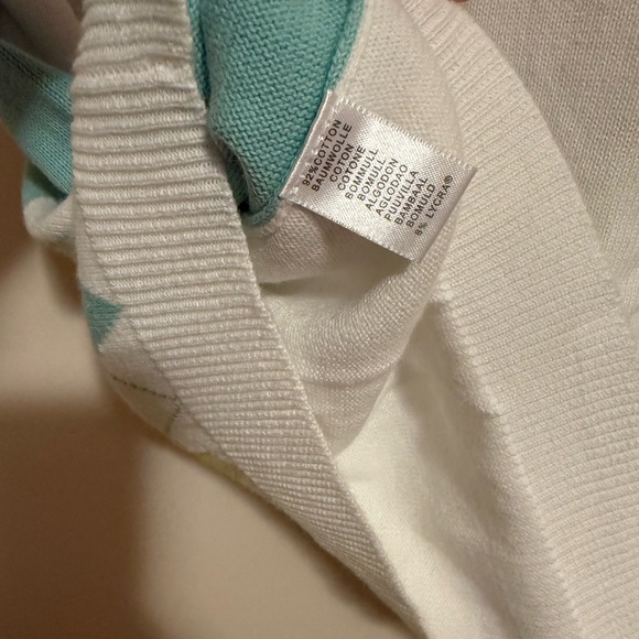 Burberry Pastel Argyle short sleeve Knit Top Size M - Picture 4 of 4